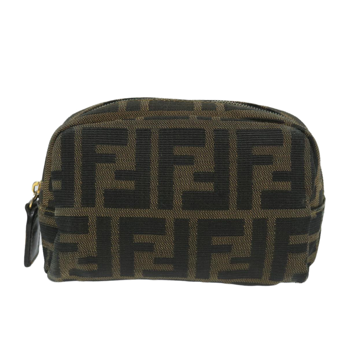 FENDI Zucca Canvas Pouch Nylon Brown Black 58128