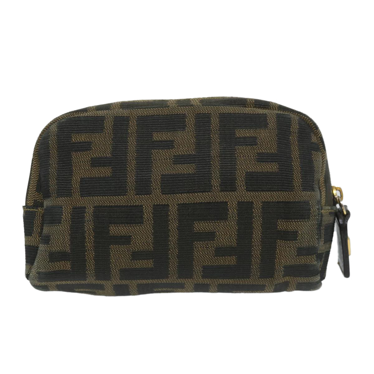 FENDI Zucca Canvas Pouch Nylon Brown Black 58128