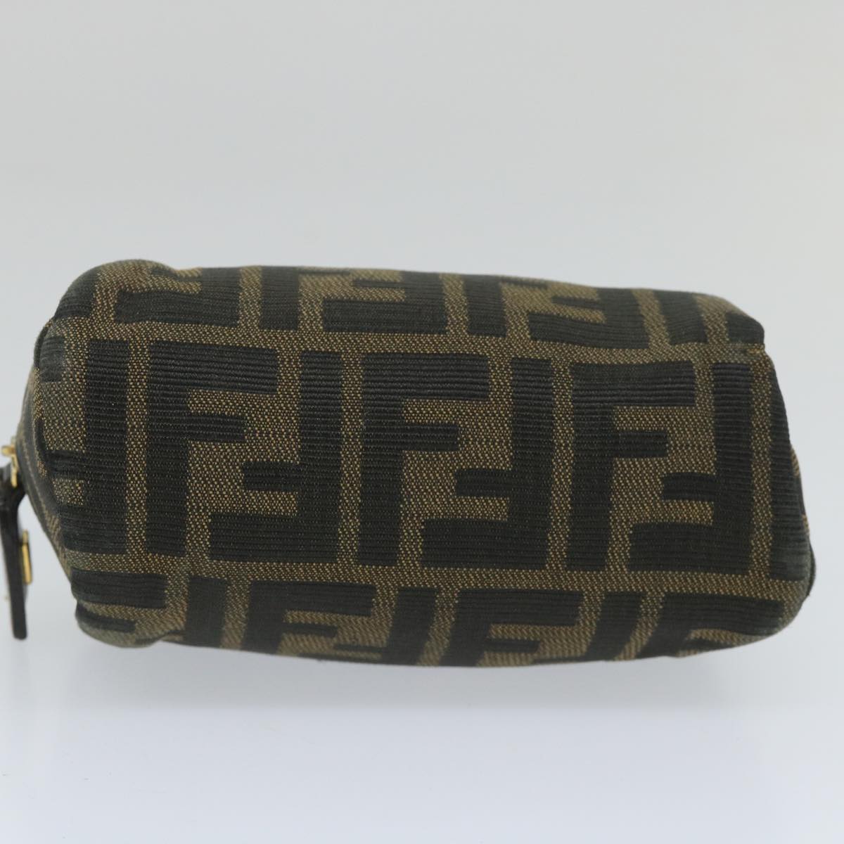 FENDI Zucca Canvas Pouch Nylon Brown Black 58128