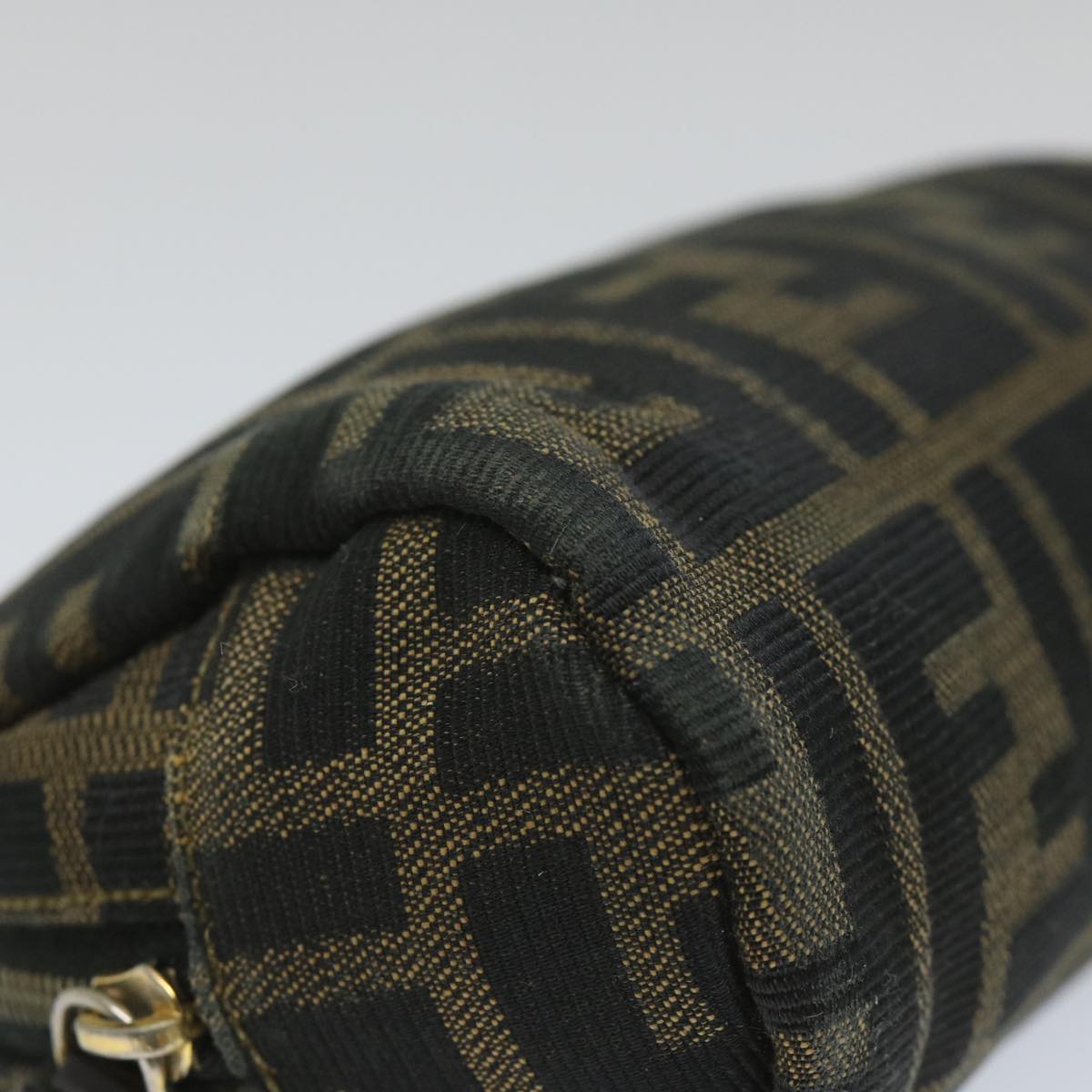 FENDI Zucca Canvas Pouch Nylon Brown Black 58128