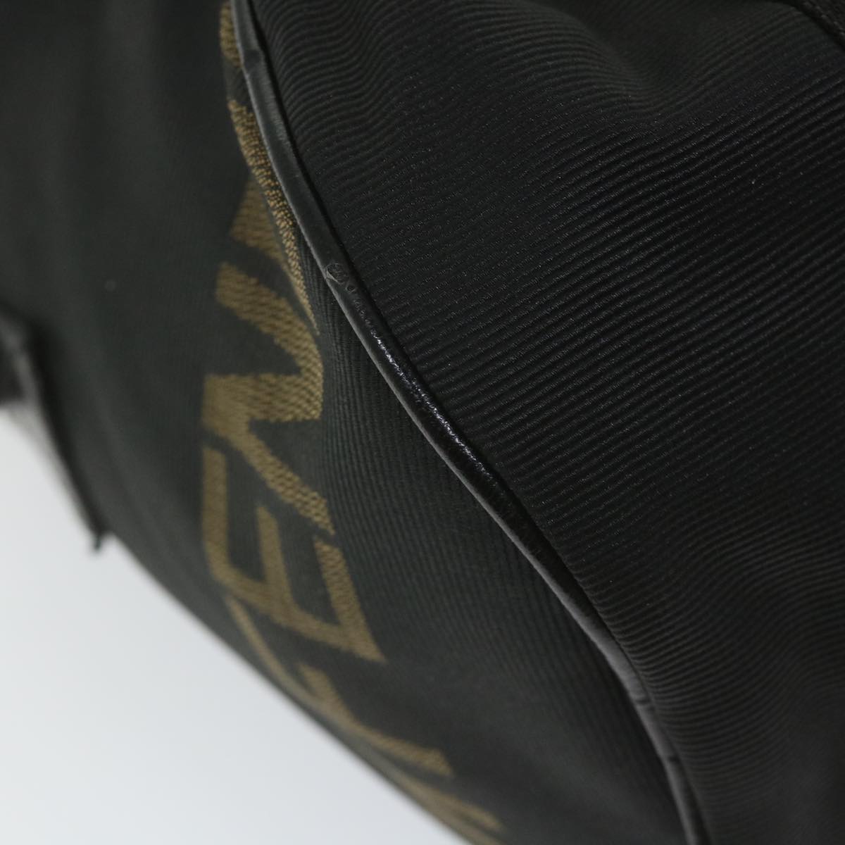 FENDI Hand Bag Nylon 2way Black Brown 58157