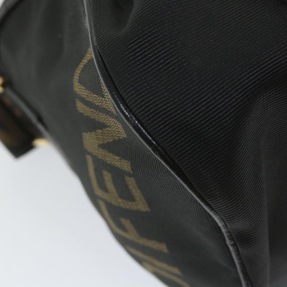 FENDI Hand Bag Nylon 2way Black Brown 58157