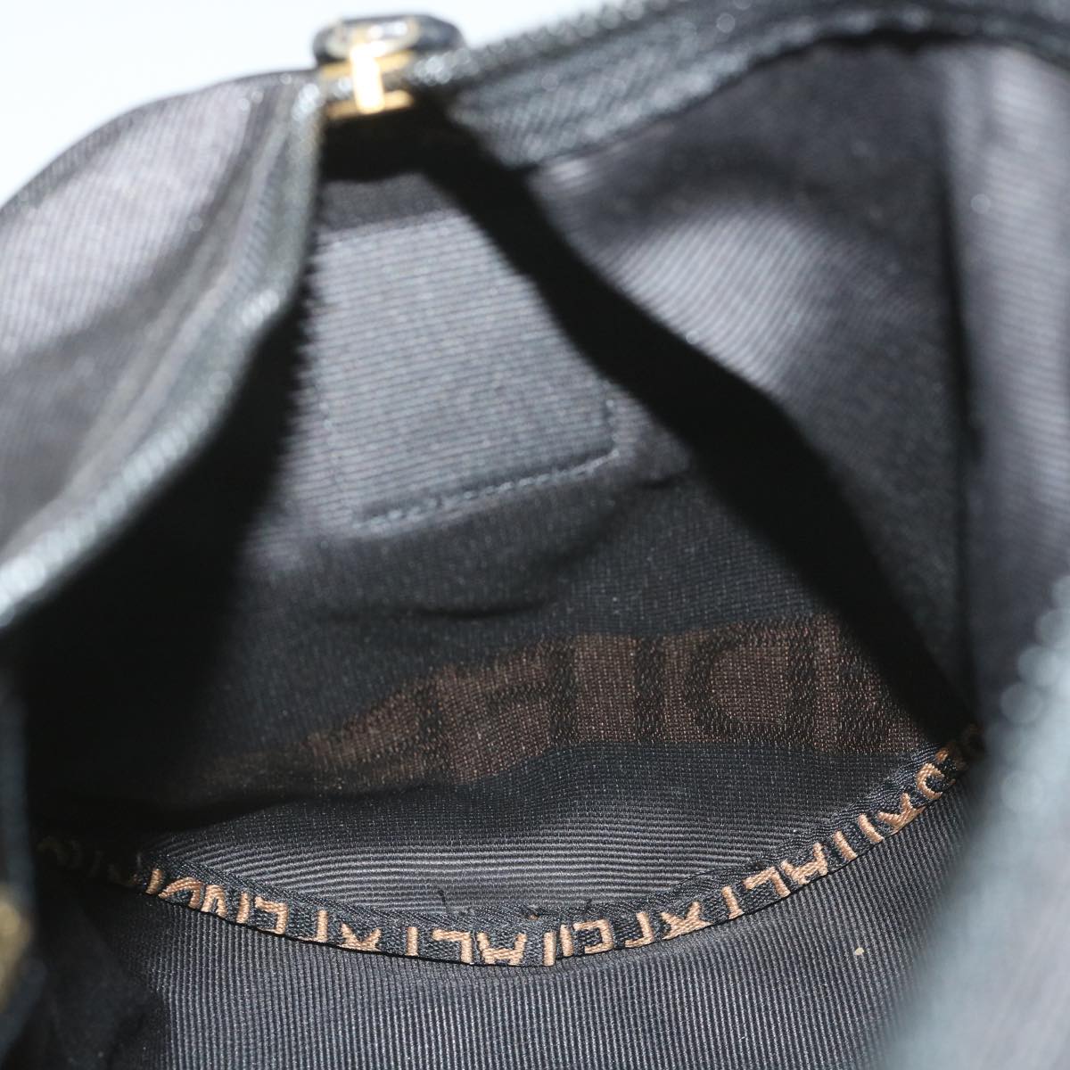 FENDI Hand Bag Nylon 2way Black Brown 58157