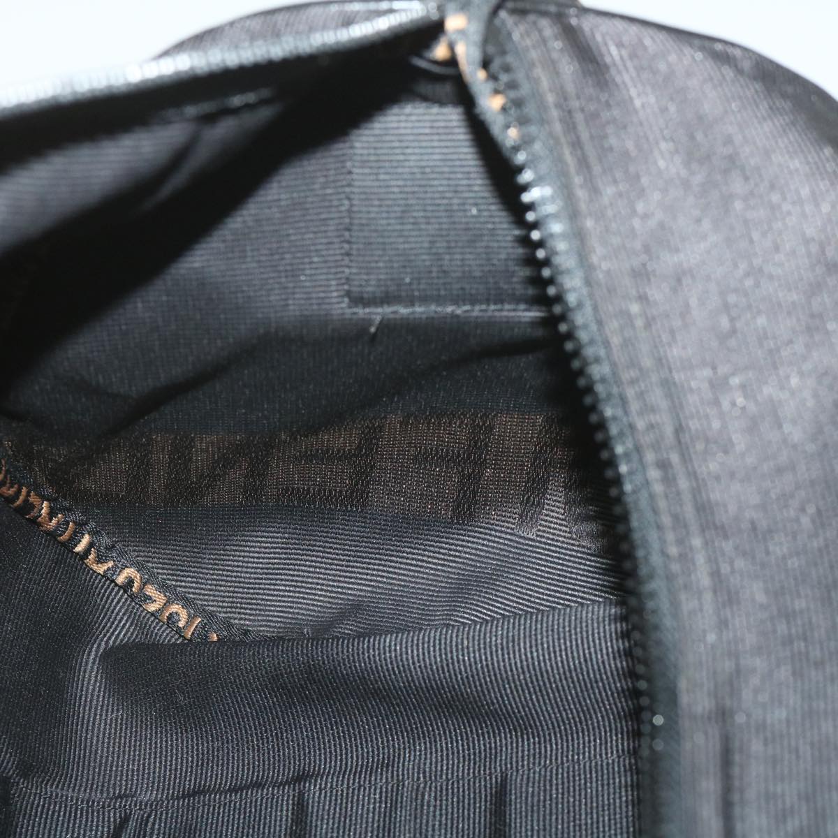 FENDI Hand Bag Nylon 2way Black Brown 58157