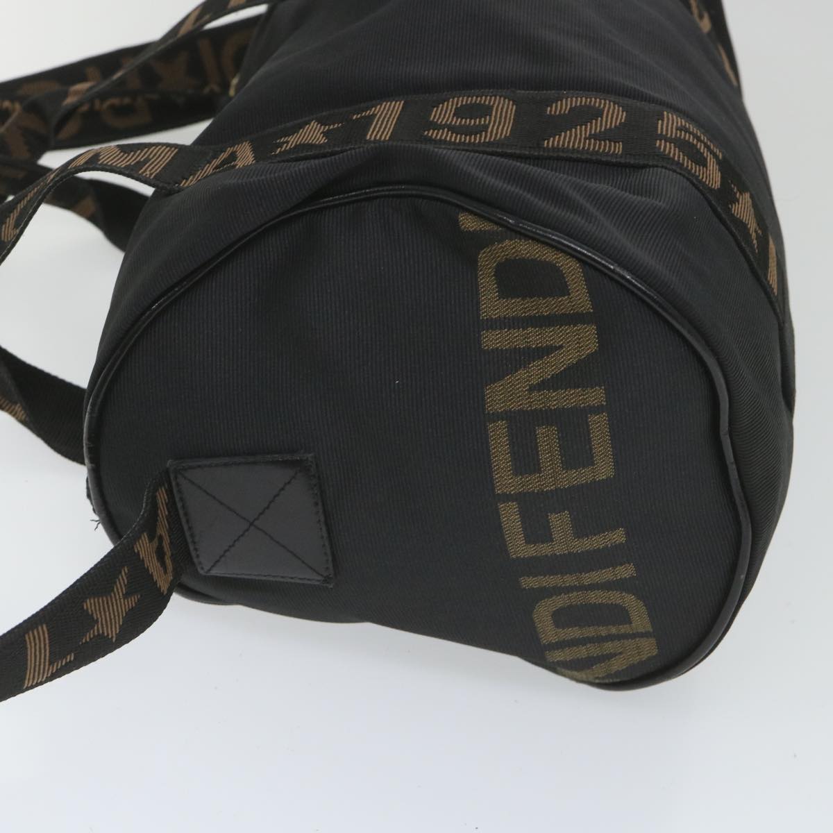 FENDI Hand Bag Nylon 2way Black Brown 58157