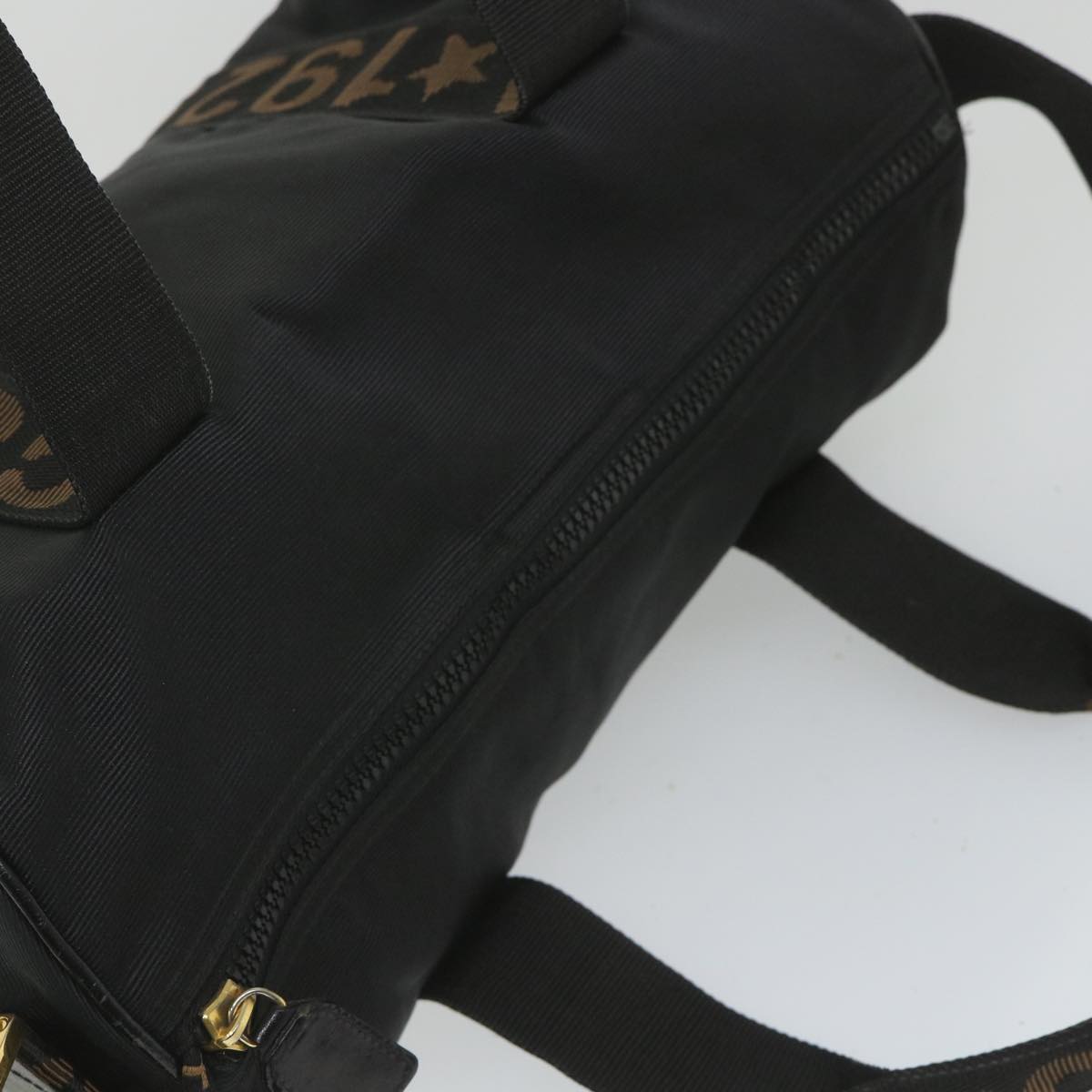 FENDI Hand Bag Nylon 2way Black Brown 58157