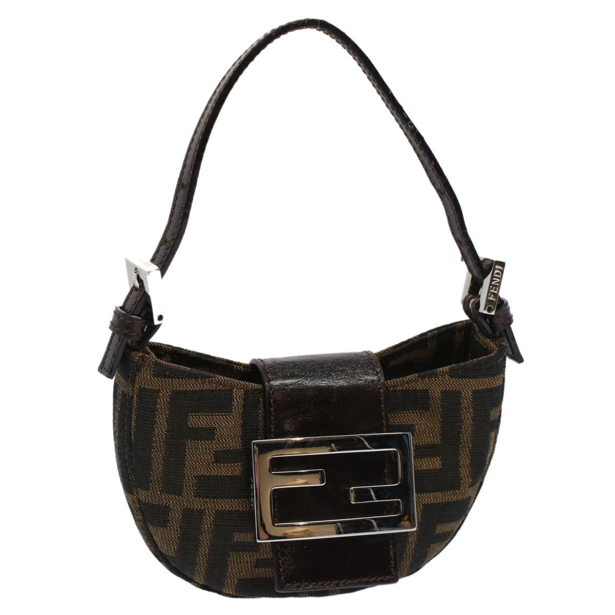 FENDI Zucca Canvas Pouch Black Brown 2305 26673 009 58256