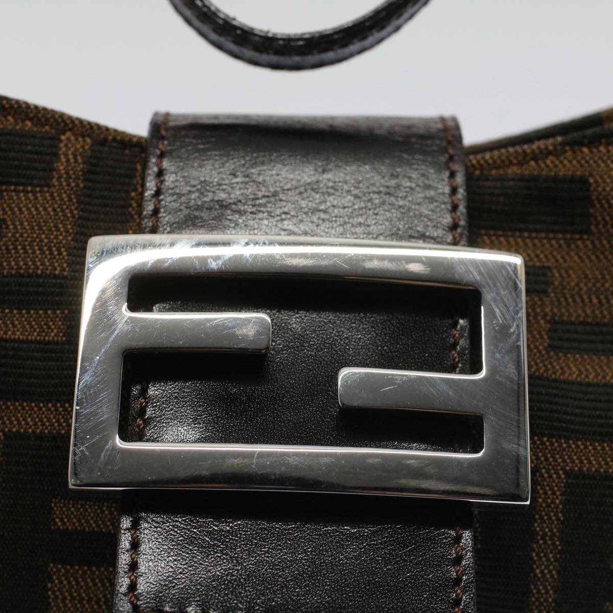 FENDI Zucca Canvas Pouch Black Brown 2305 26673 009 58256
