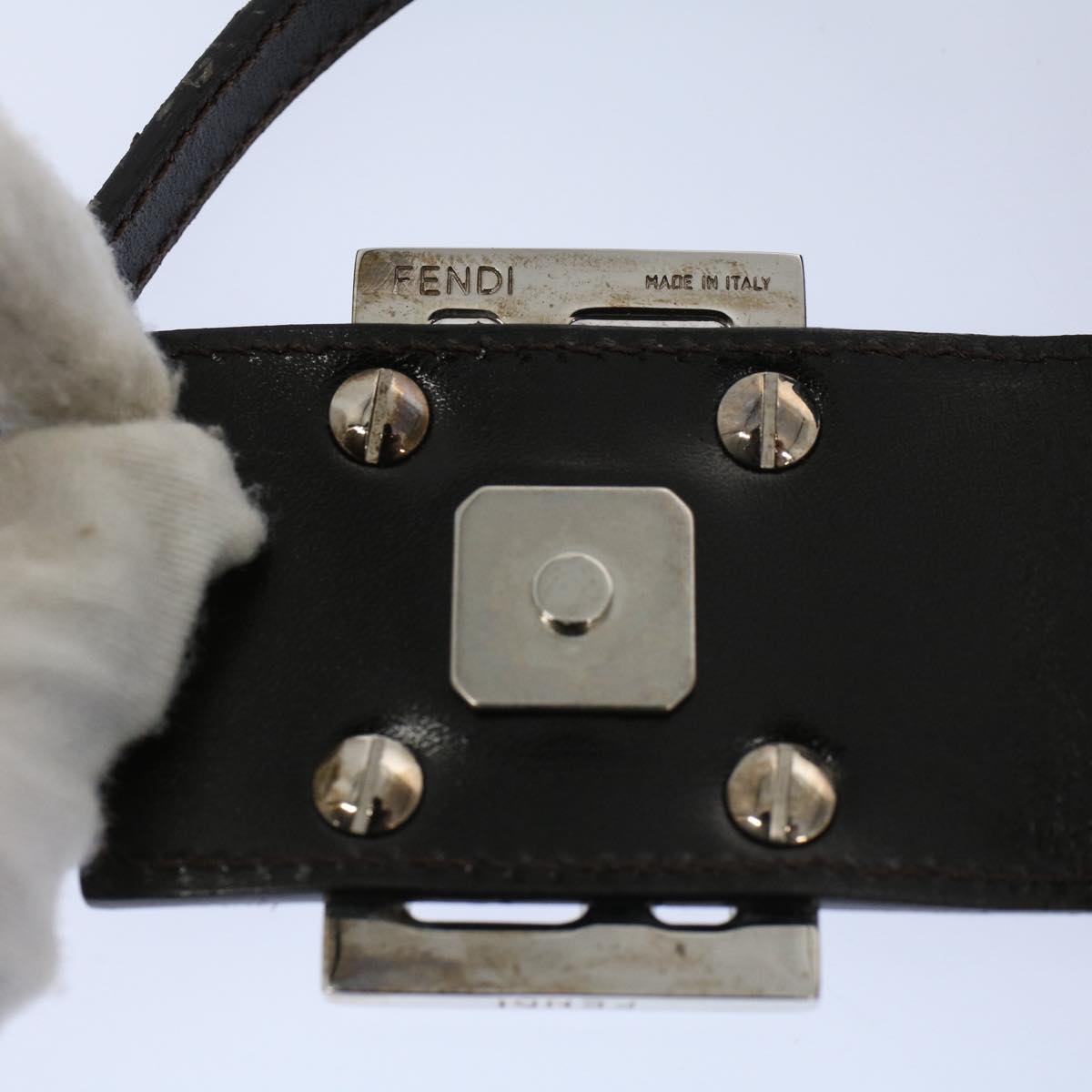 FENDI Zucca Canvas Pouch Black Brown 2305 26673 009 58256