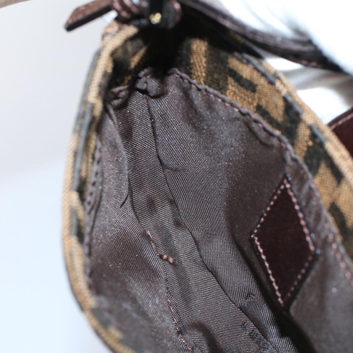 FENDI Zucca Canvas Pouch Black Brown 2305 26673 009 58256