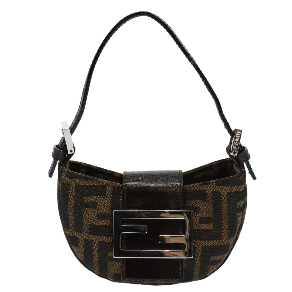 FENDI Zucca Canvas Pouch Black Brown 2305 26673 009 58256