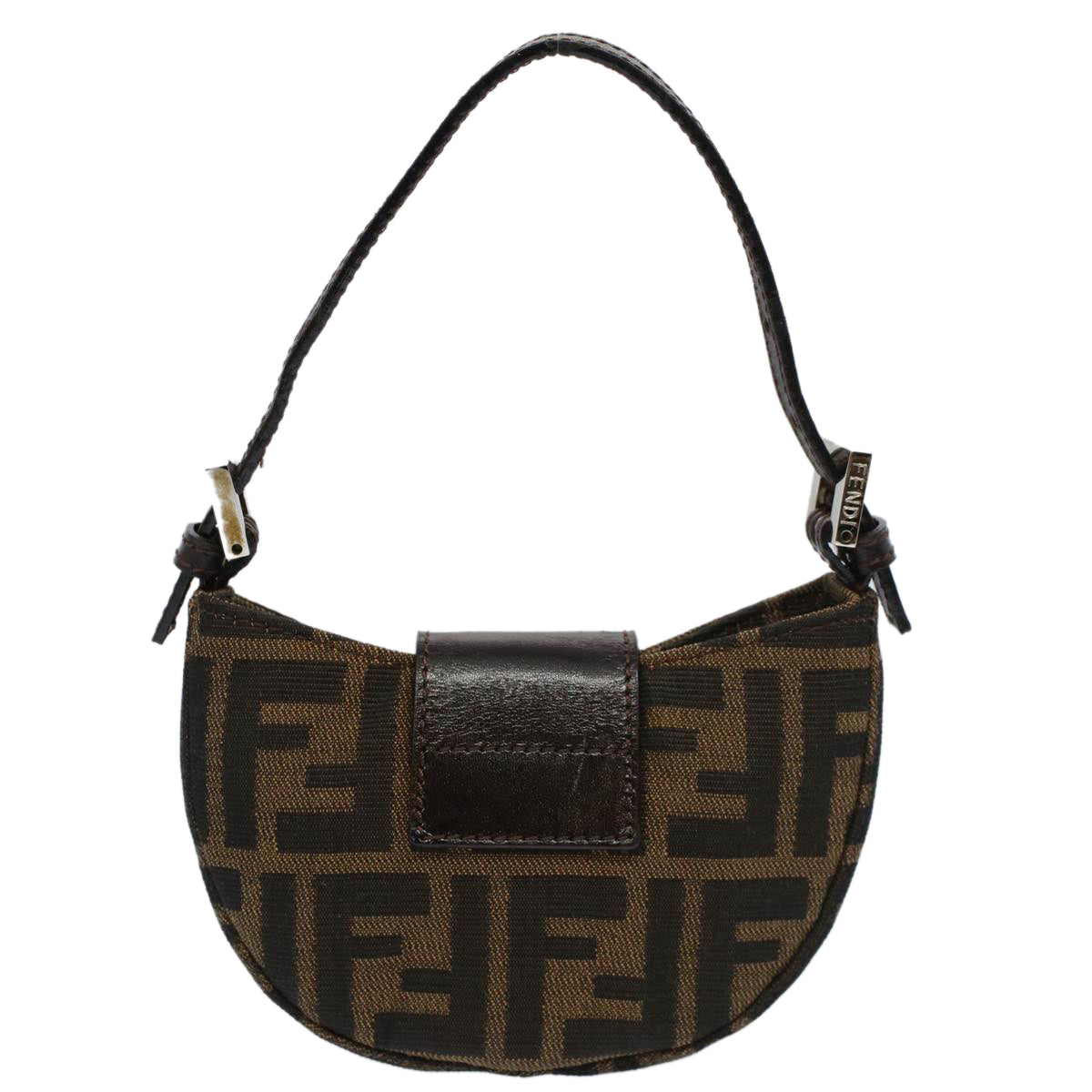 FENDI Zucca Canvas Pouch Black Brown 2305 26673 009 58256
