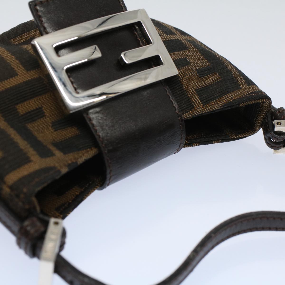 FENDI Zucca Canvas Pouch Black Brown 2305 26673 009 58256