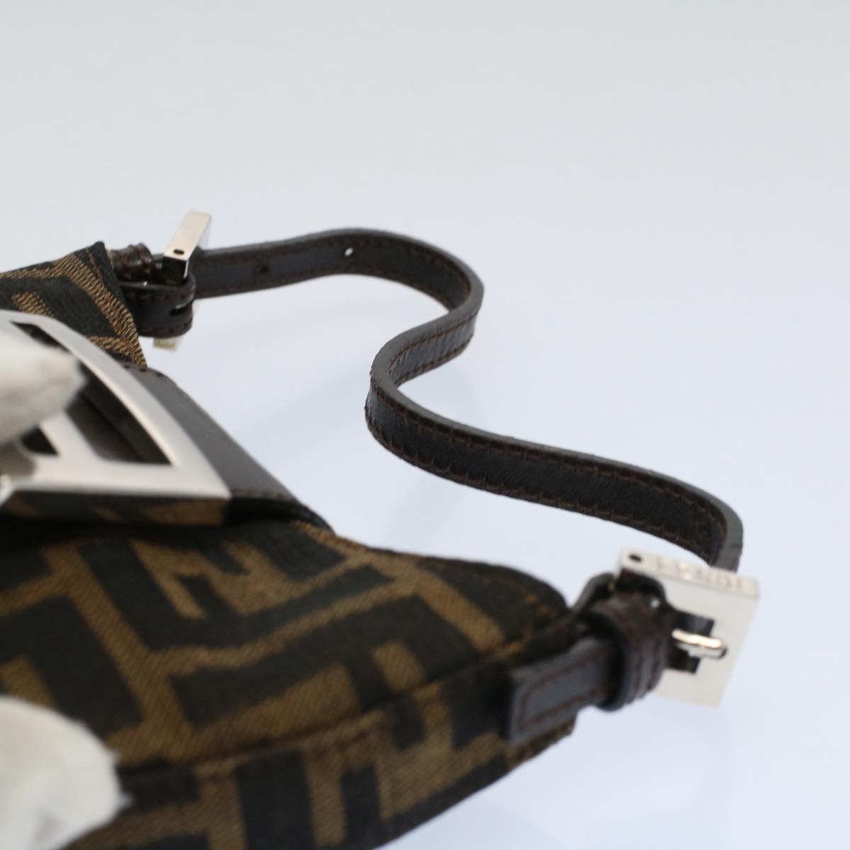 FENDI Zucca Canvas Pouch Black Brown 2305 26673 009 58256