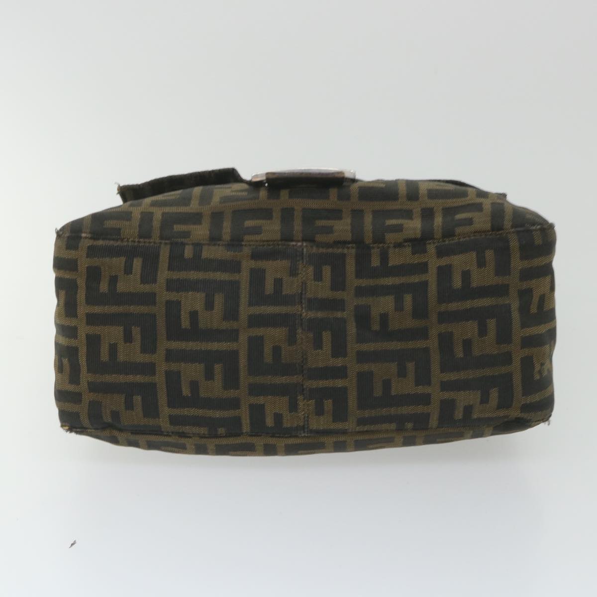 FENDI Zucca Canvas Mamma Baguette Shoulder Bag Black Brown 58322