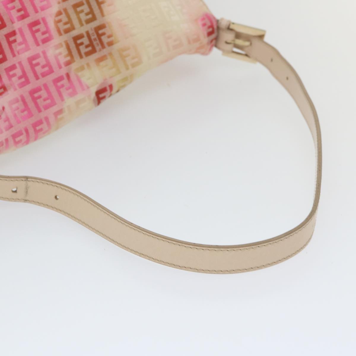 FENDI Zucchino Canvas Mamma Baguette Shoulder Bag Pink 58332