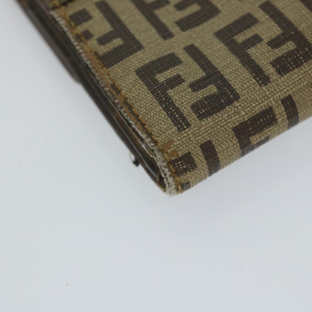 FENDI Zucchino Canvas Long Wallet Brown 58419