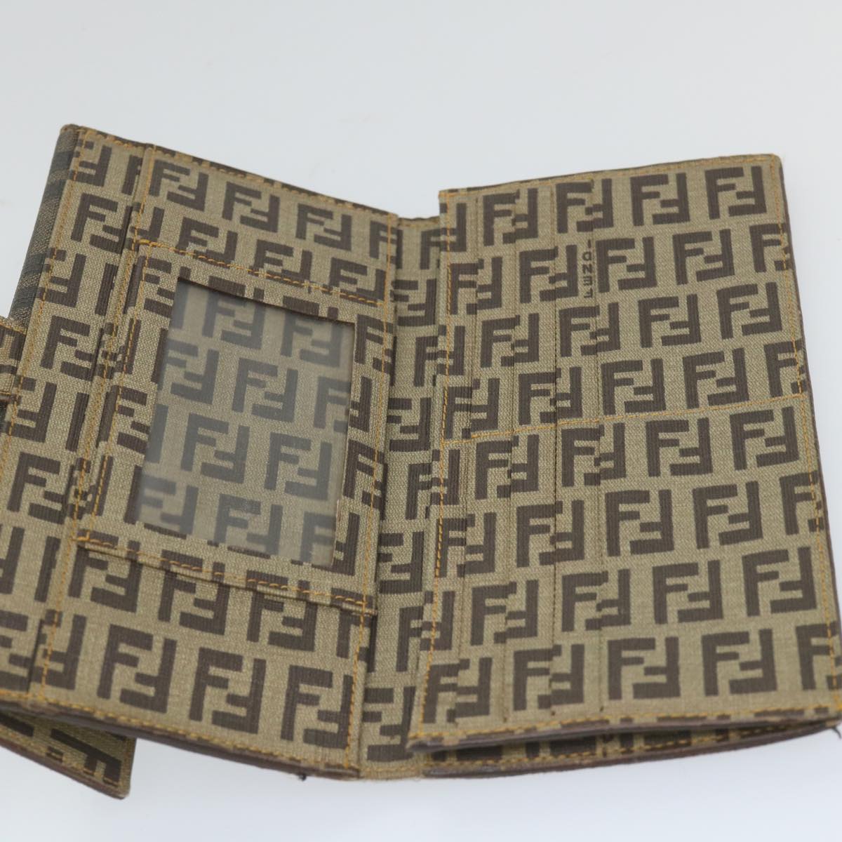 FENDI Zucchino Canvas Long Wallet Brown 58419