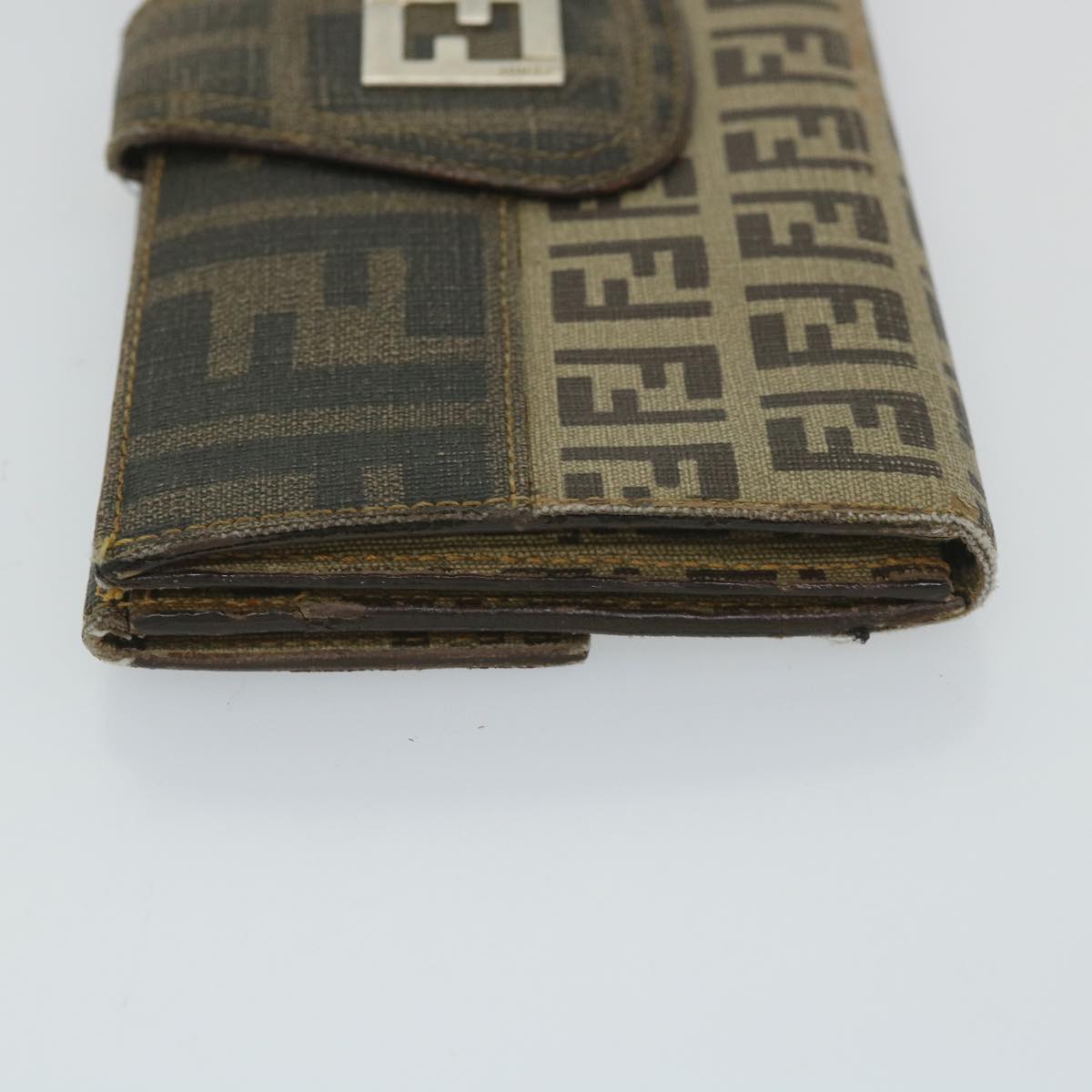 FENDI Zucchino Canvas Long Wallet Brown 58419