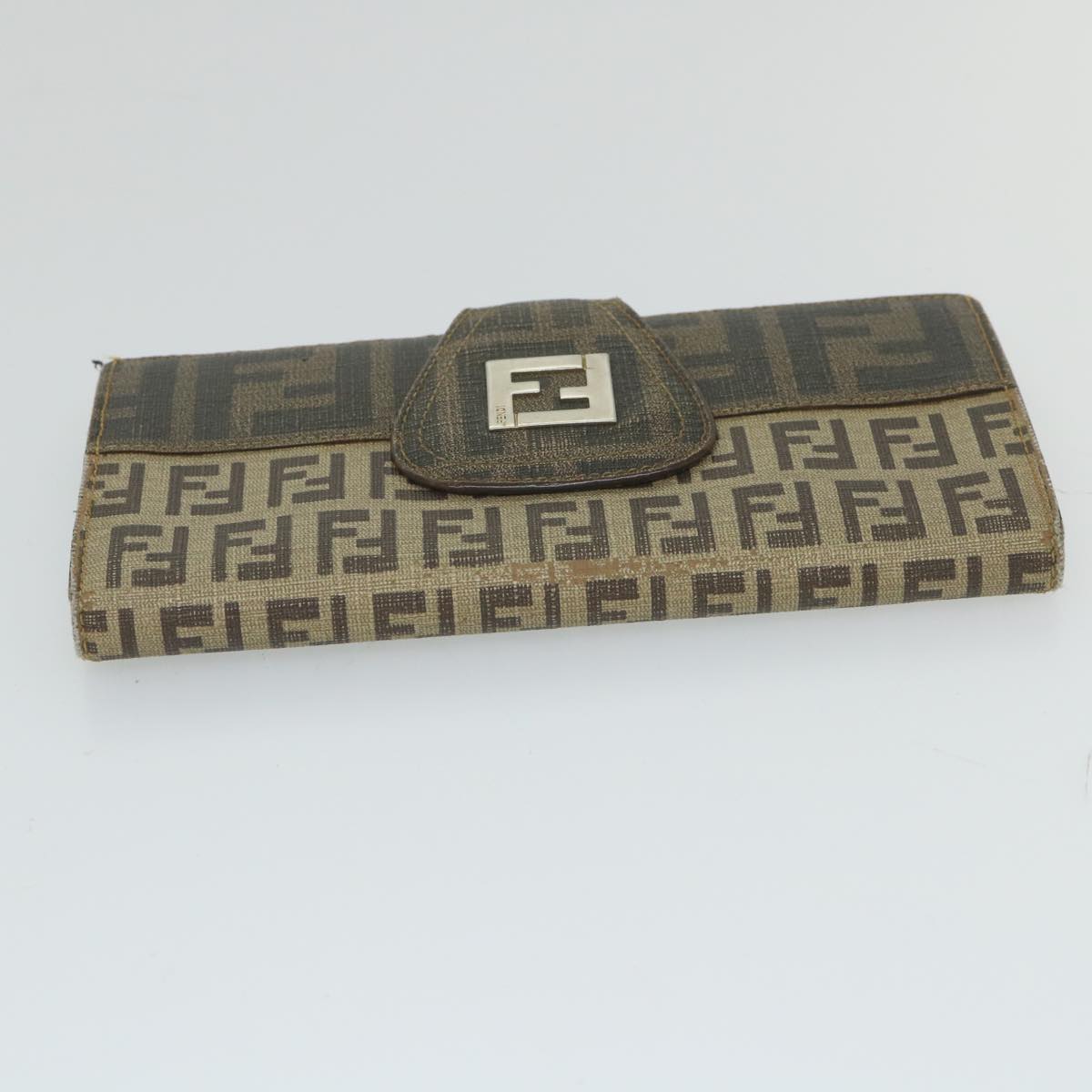 FENDI Zucchino Canvas Long Wallet Brown 58419