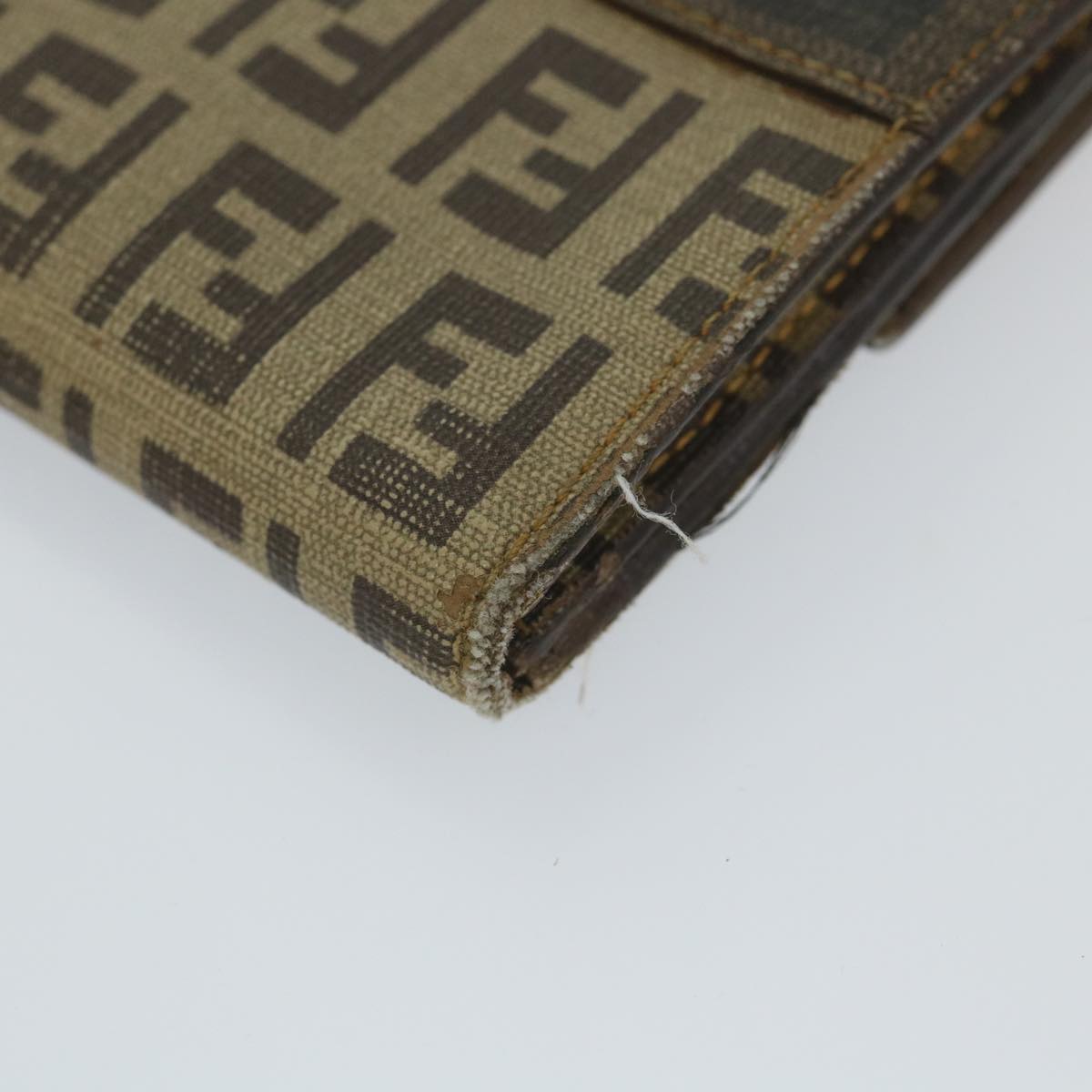 FENDI Zucchino Canvas Long Wallet Brown 58419