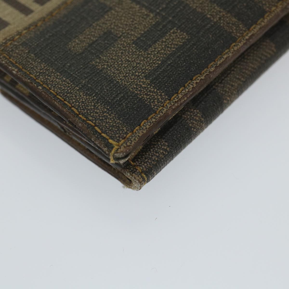 FENDI Zucchino Canvas Long Wallet Brown 58419