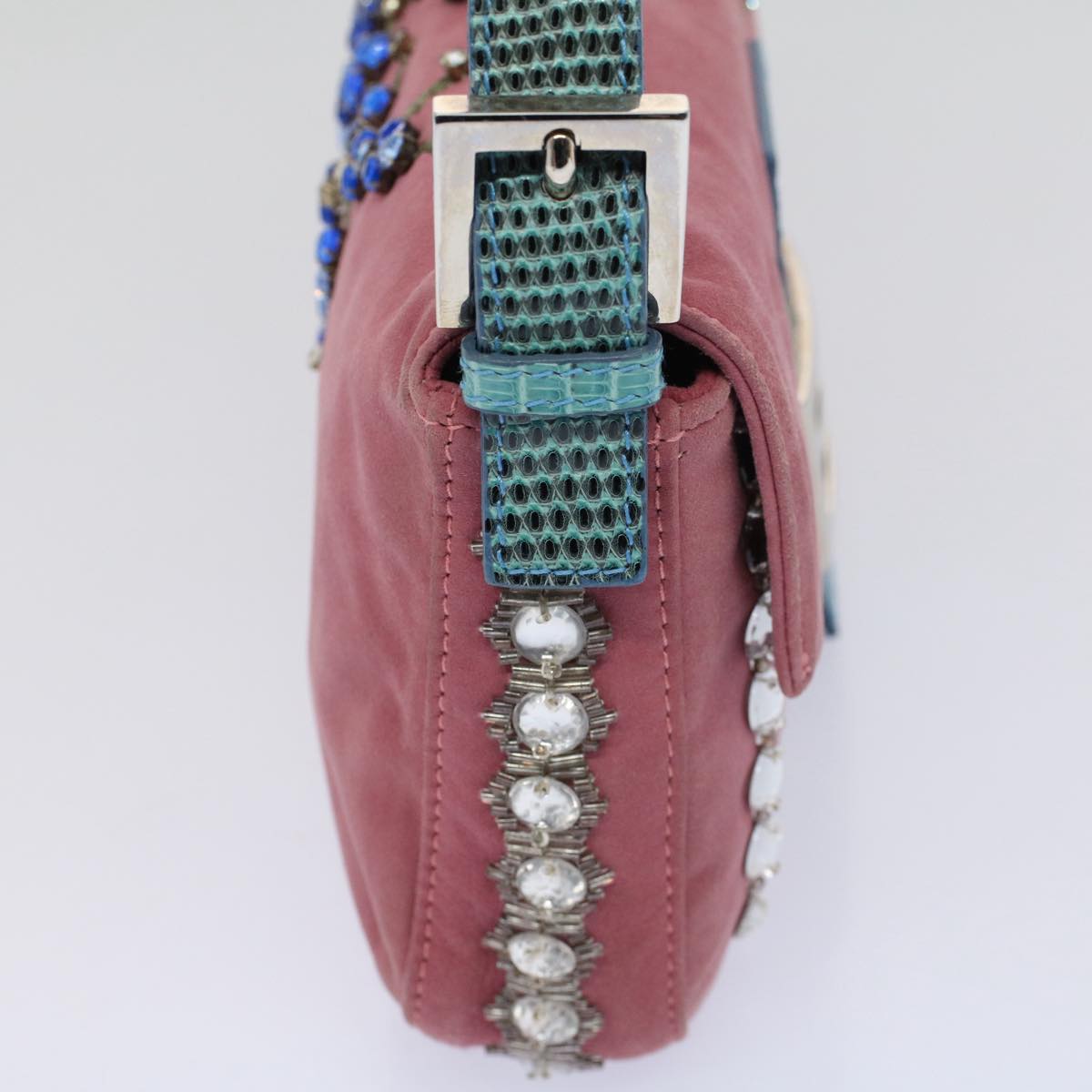 FENDI Mamma Baguette Shoulder Bag Suede Pink 2454 26424 099 58420A