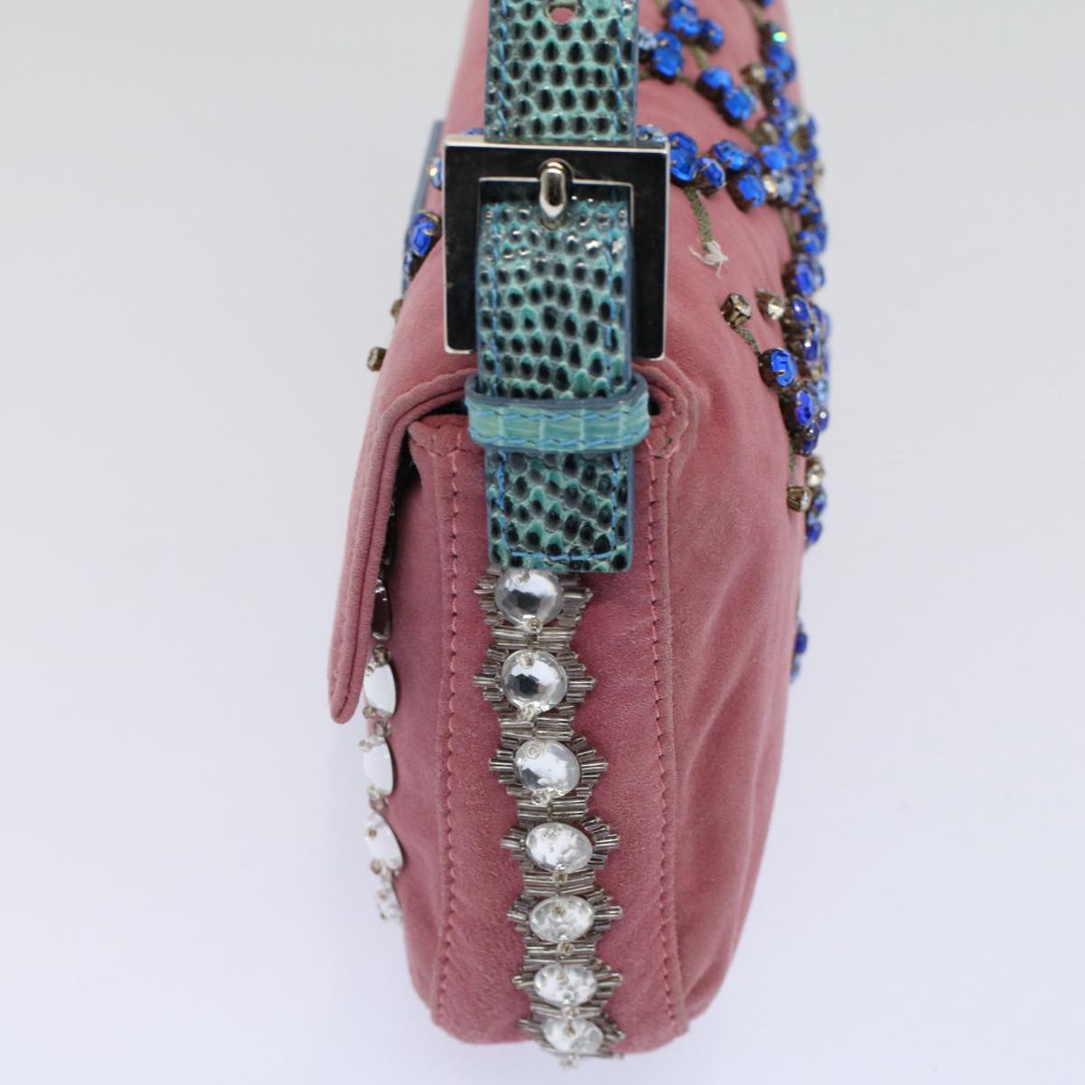 FENDI Mamma Baguette Shoulder Bag Suede Pink 2454 26424 099 58420A