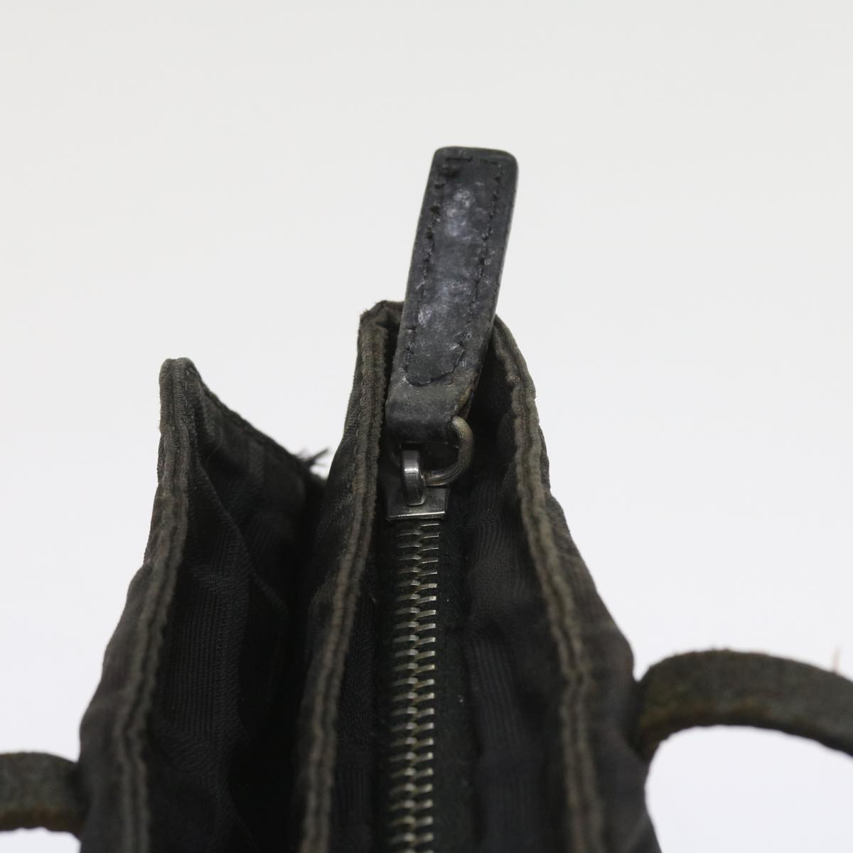 FENDI Zucca Canvas Hand Bag Black 58526