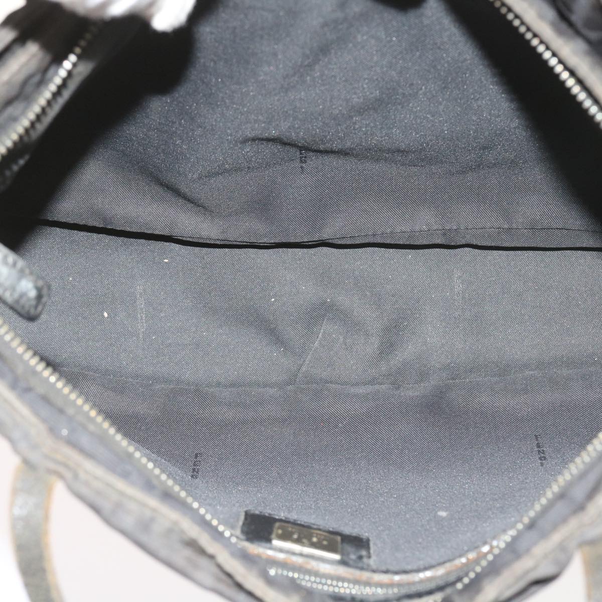 FENDI Zucca Canvas Hand Bag Black 58526