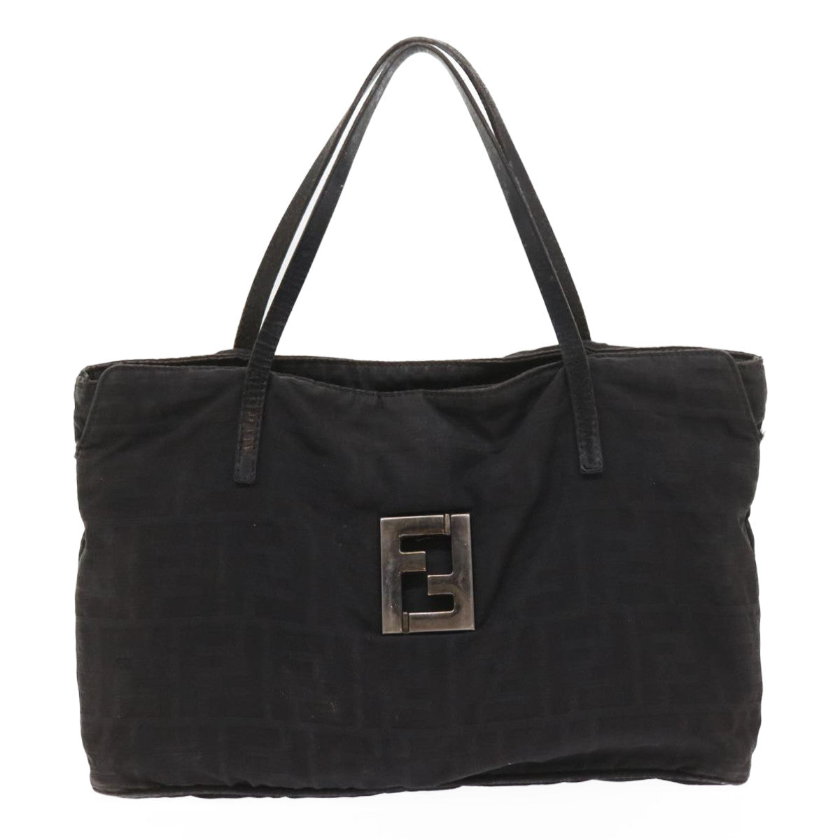 FENDI Zucca Canvas Hand Bag Black 58526