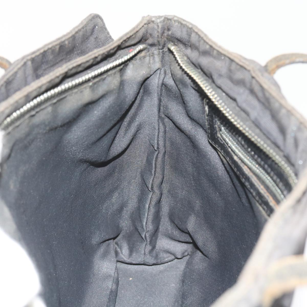 FENDI Zucca Canvas Hand Bag Black 58526