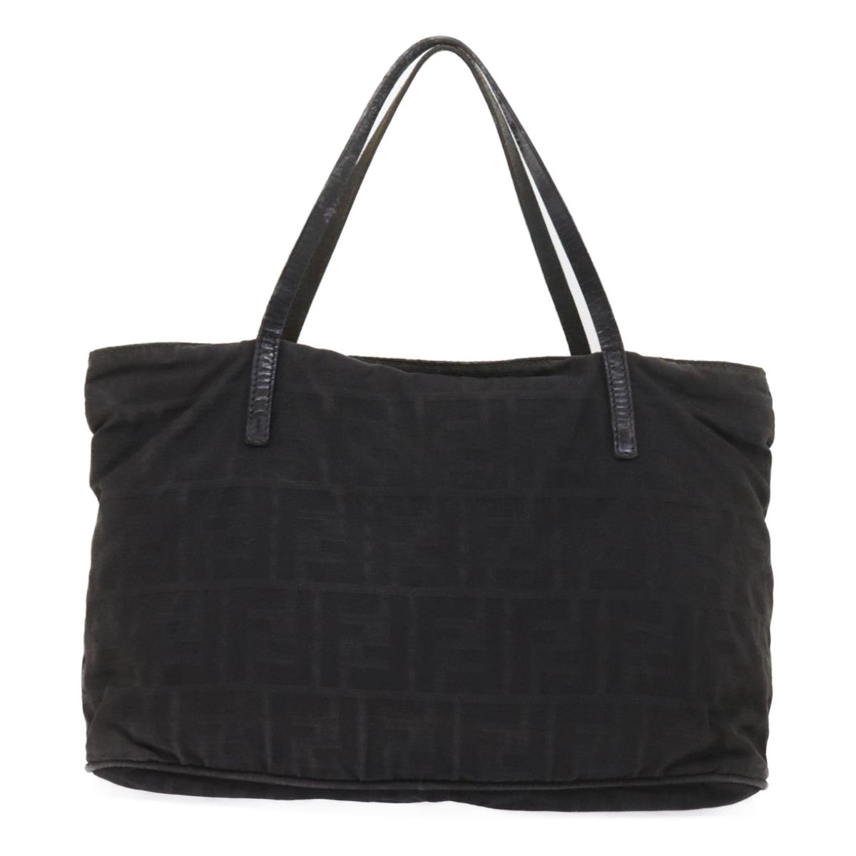 FENDI Zucca Canvas Hand Bag Black 58526