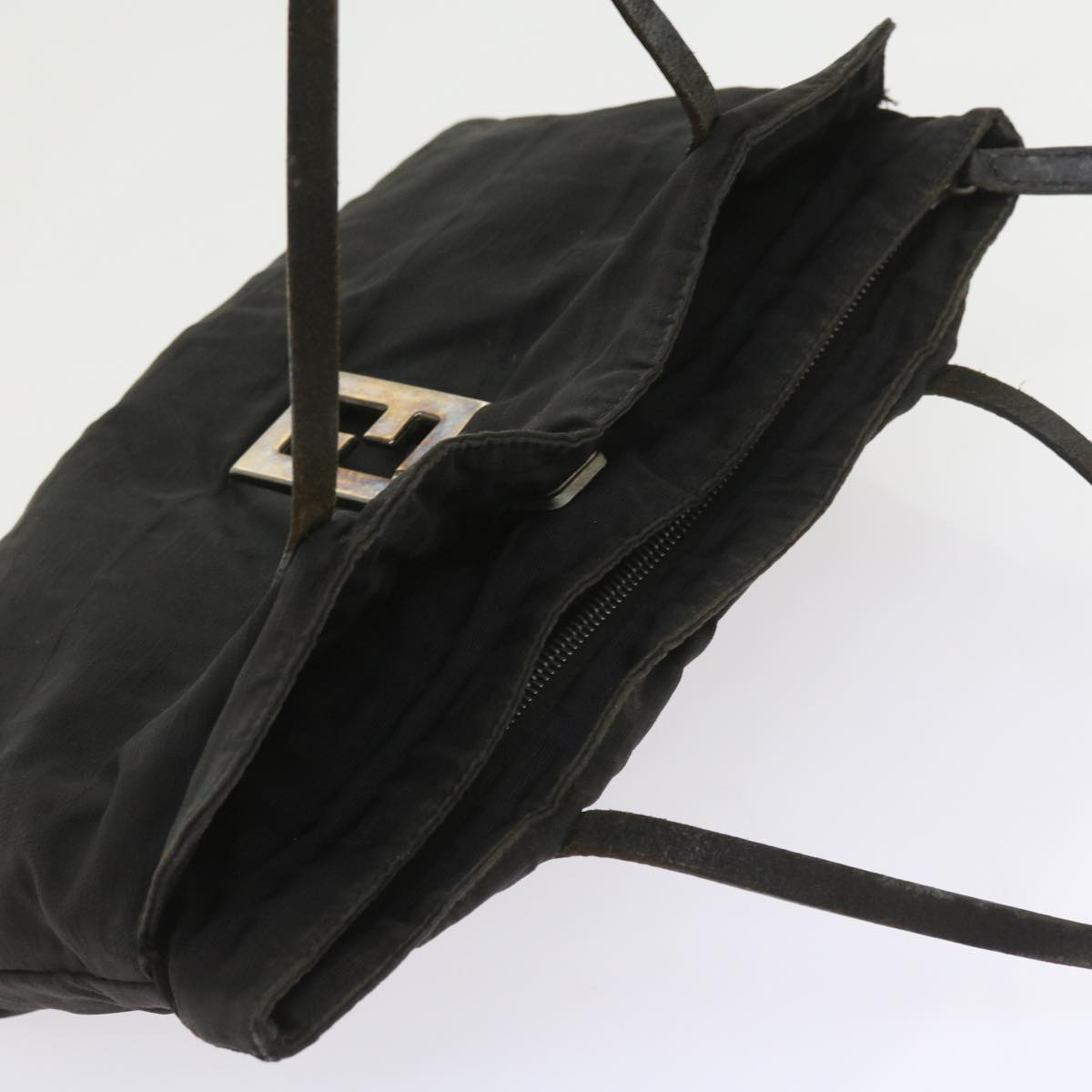 FENDI Zucca Canvas Hand Bag Black 58526