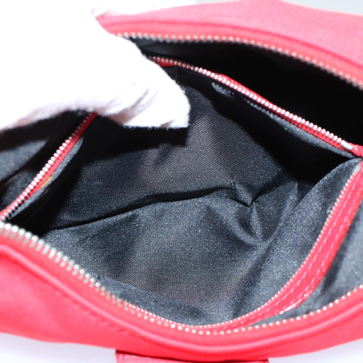 FENDI Mamma Baguette Shoulder Bag Nylon Red 58610