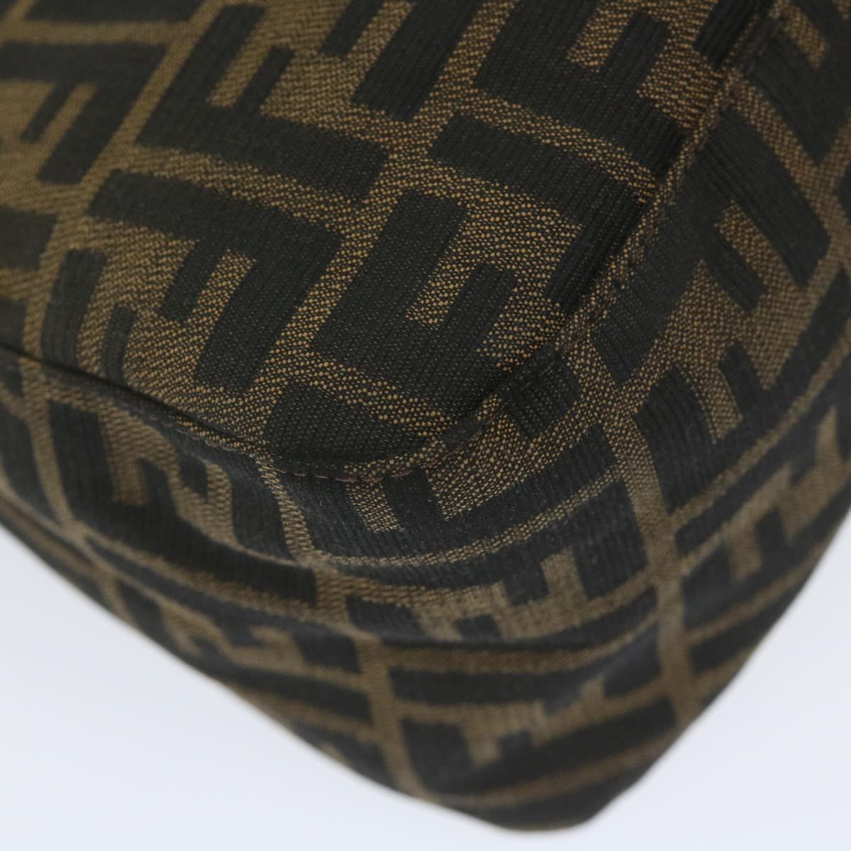 FENDI Zucca Canvas Mamma Baguette Shoulder Bag Nylon Brown 58625