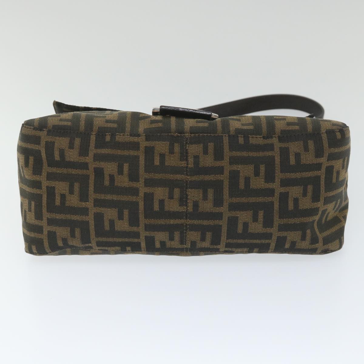 FENDI Zucca Canvas Mamma Baguette Shoulder Bag Nylon Brown 58625