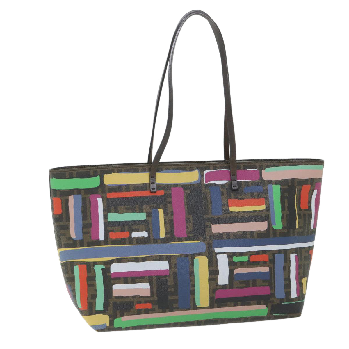 FENDI Zucca Canvas Tote Bag PVC Leather Brown Multicolor 58632