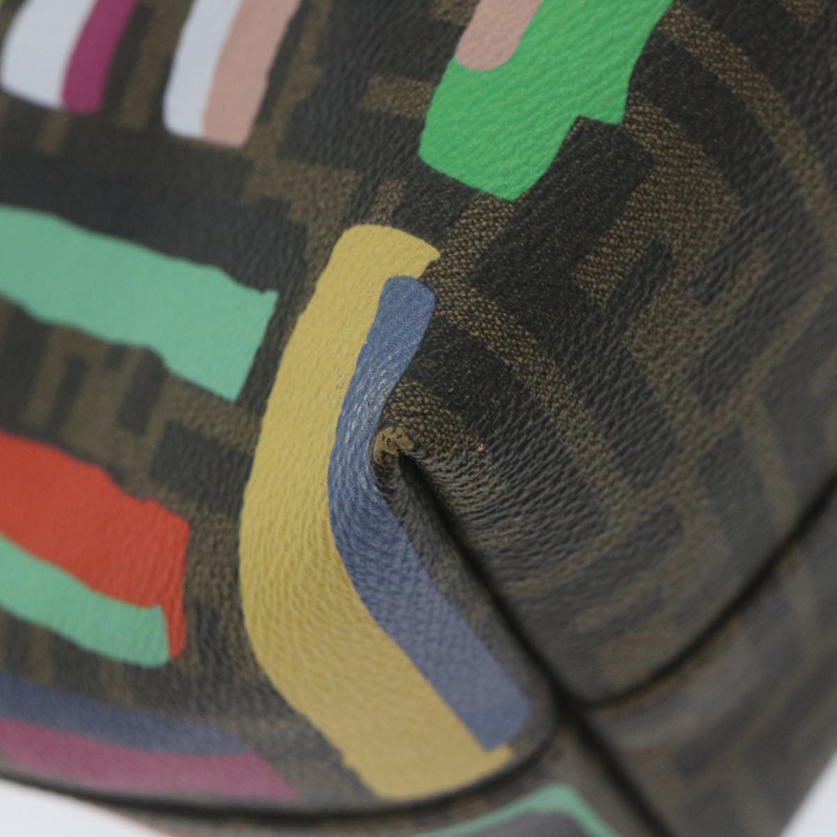 FENDI Zucca Canvas Tote Bag PVC Leather Brown Multicolor 58632