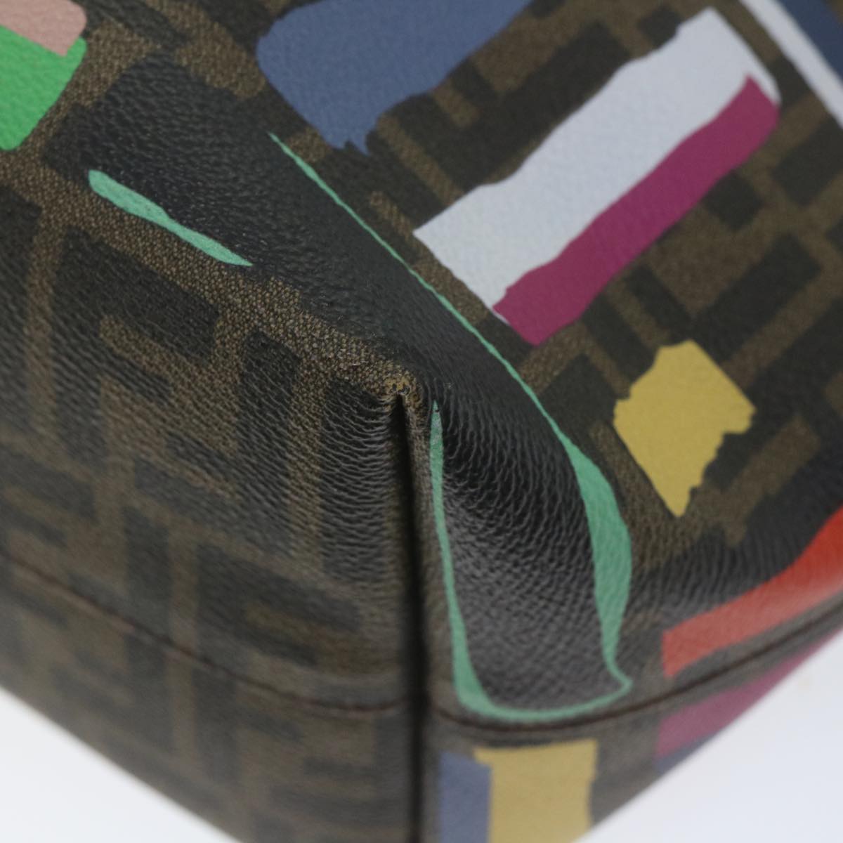 FENDI Zucca Canvas Tote Bag PVC Leather Brown Multicolor 58632