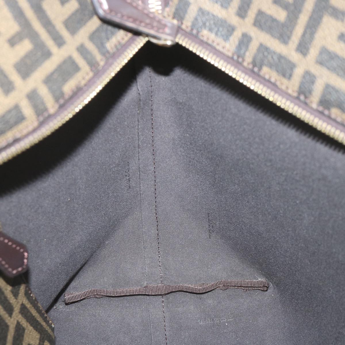 FENDI Zucca Canvas Tote Bag PVC Leather Brown Multicolor 58632