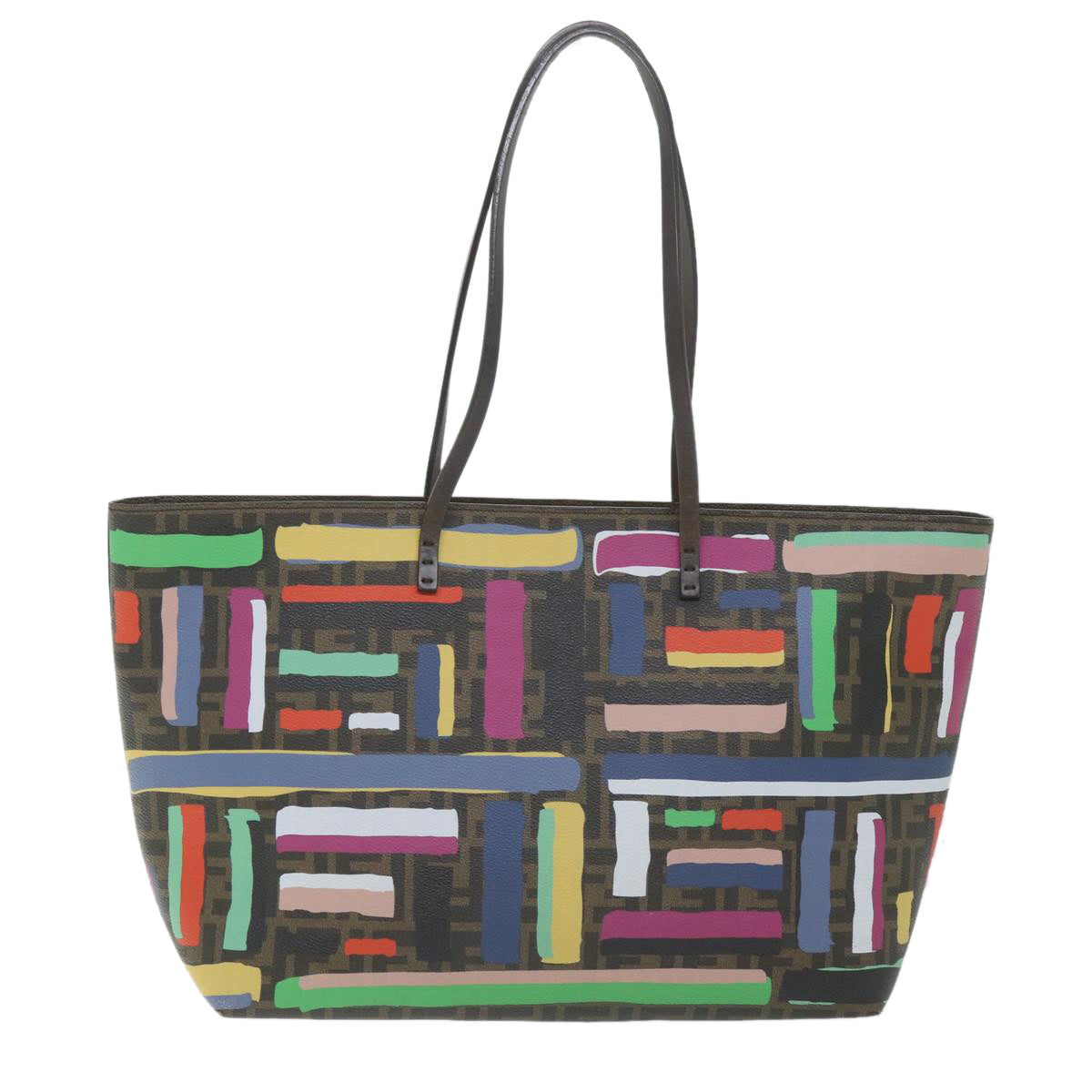 FENDI Zucca Canvas Tote Bag PVC Leather Brown Multicolor 58632