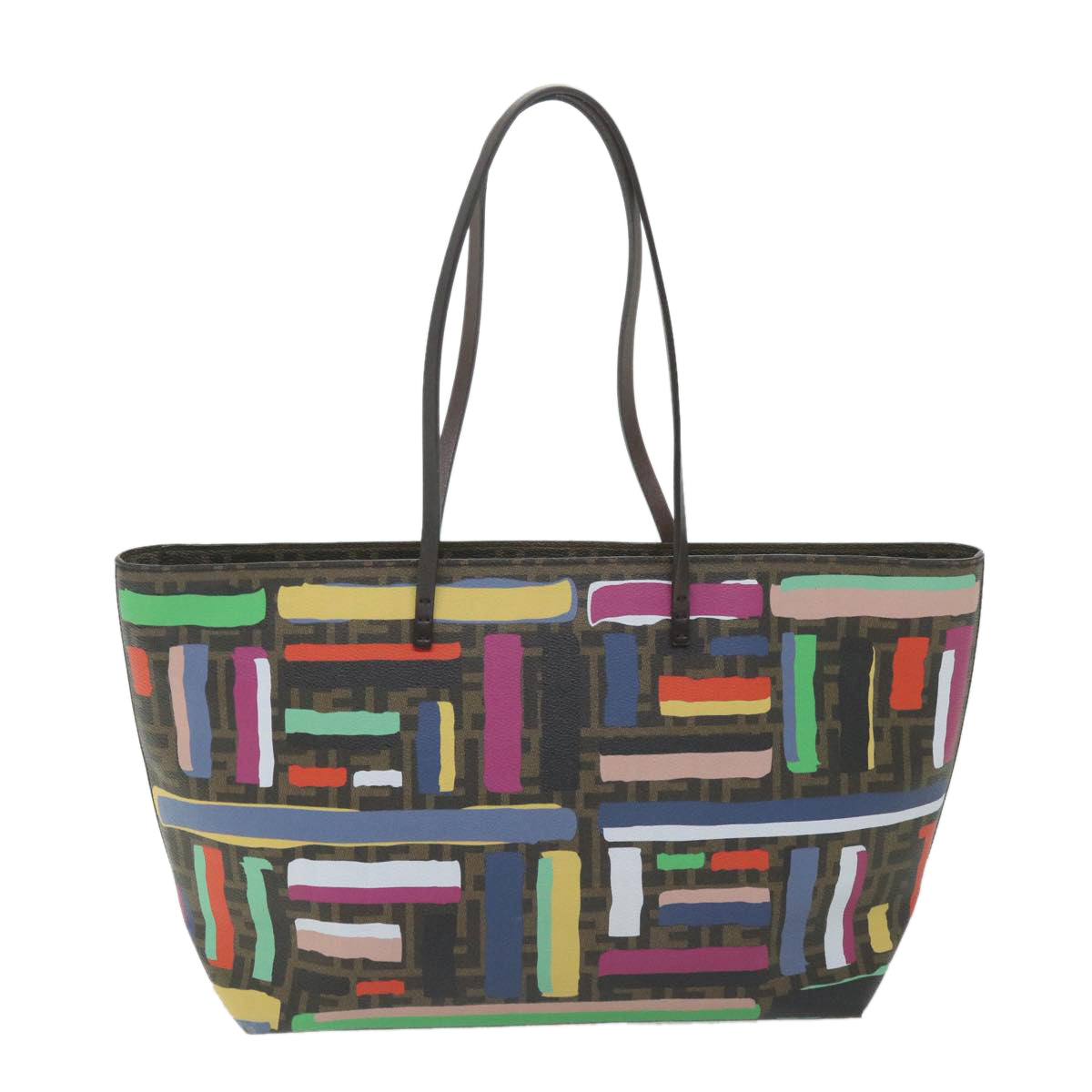 FENDI Zucca Canvas Tote Bag PVC Leather Brown Multicolor 58632