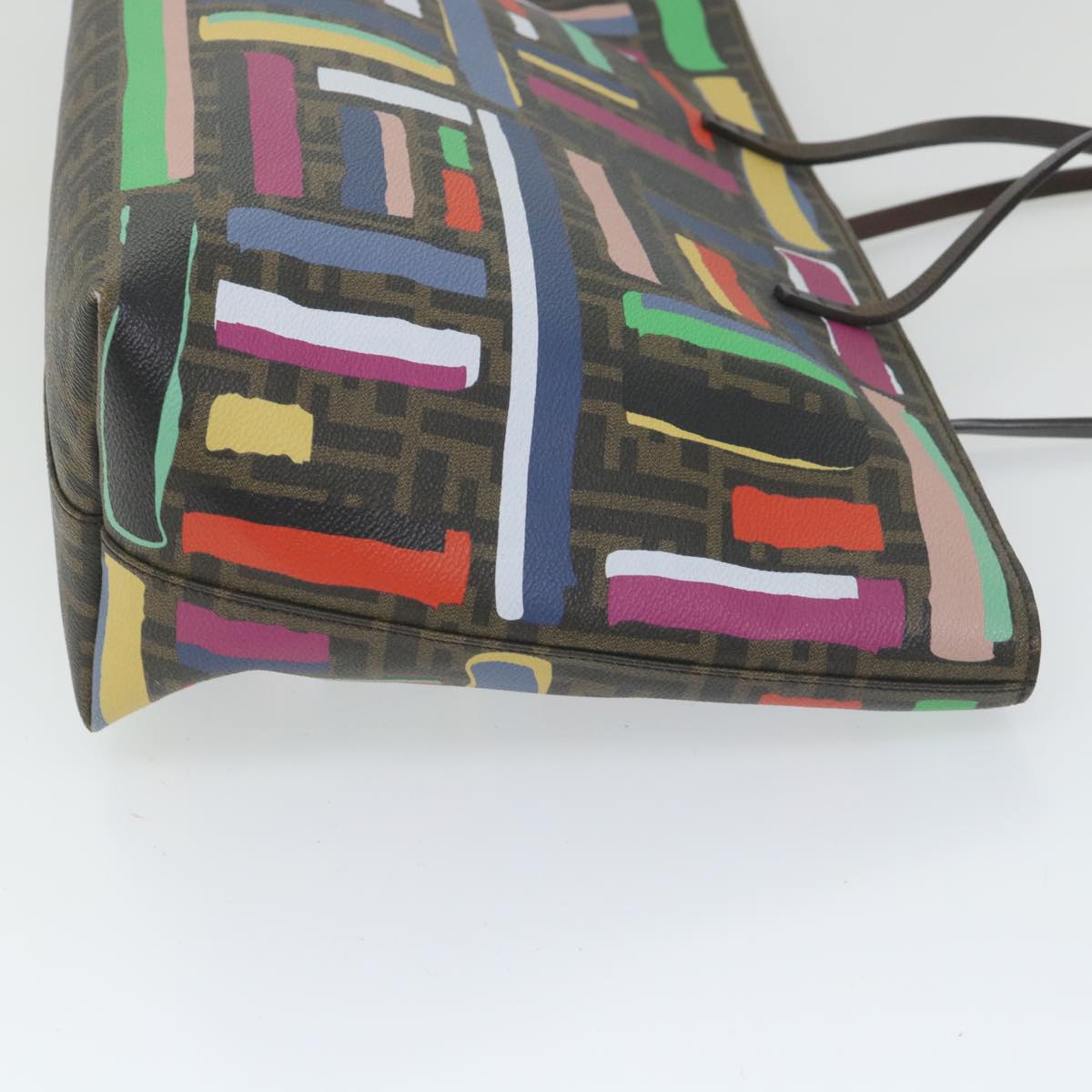 FENDI Zucca Canvas Tote Bag PVC Leather Brown Multicolor 58632