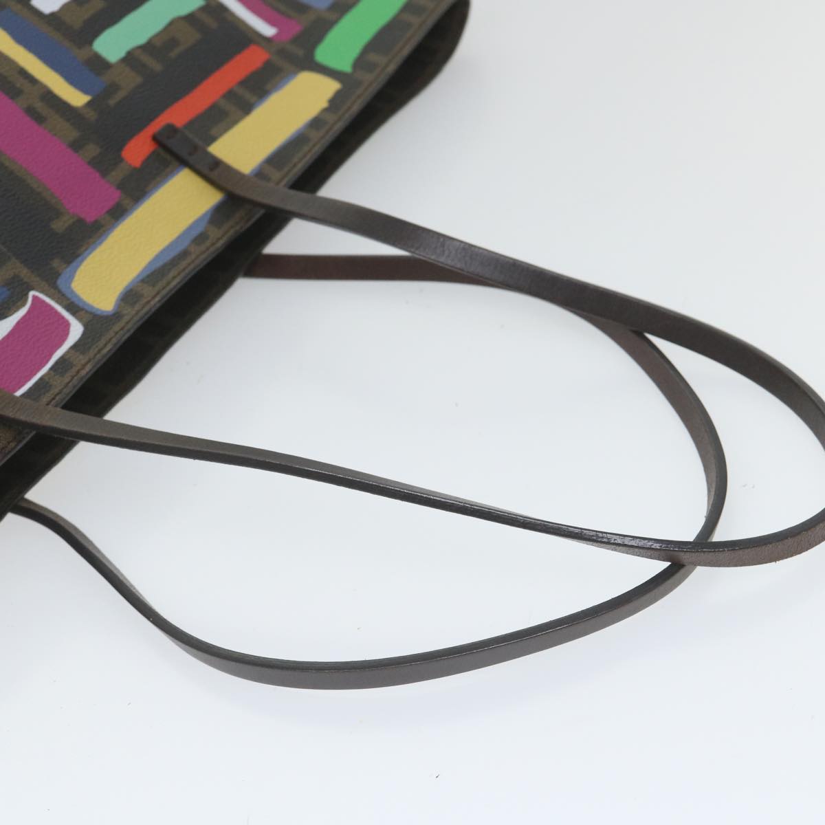 FENDI Zucca Canvas Tote Bag PVC Leather Brown Multicolor 58632