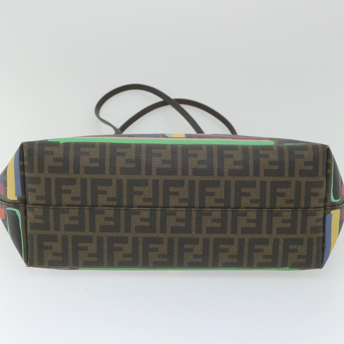 FENDI Zucca Canvas Tote Bag PVC Leather Brown Multicolor 58632