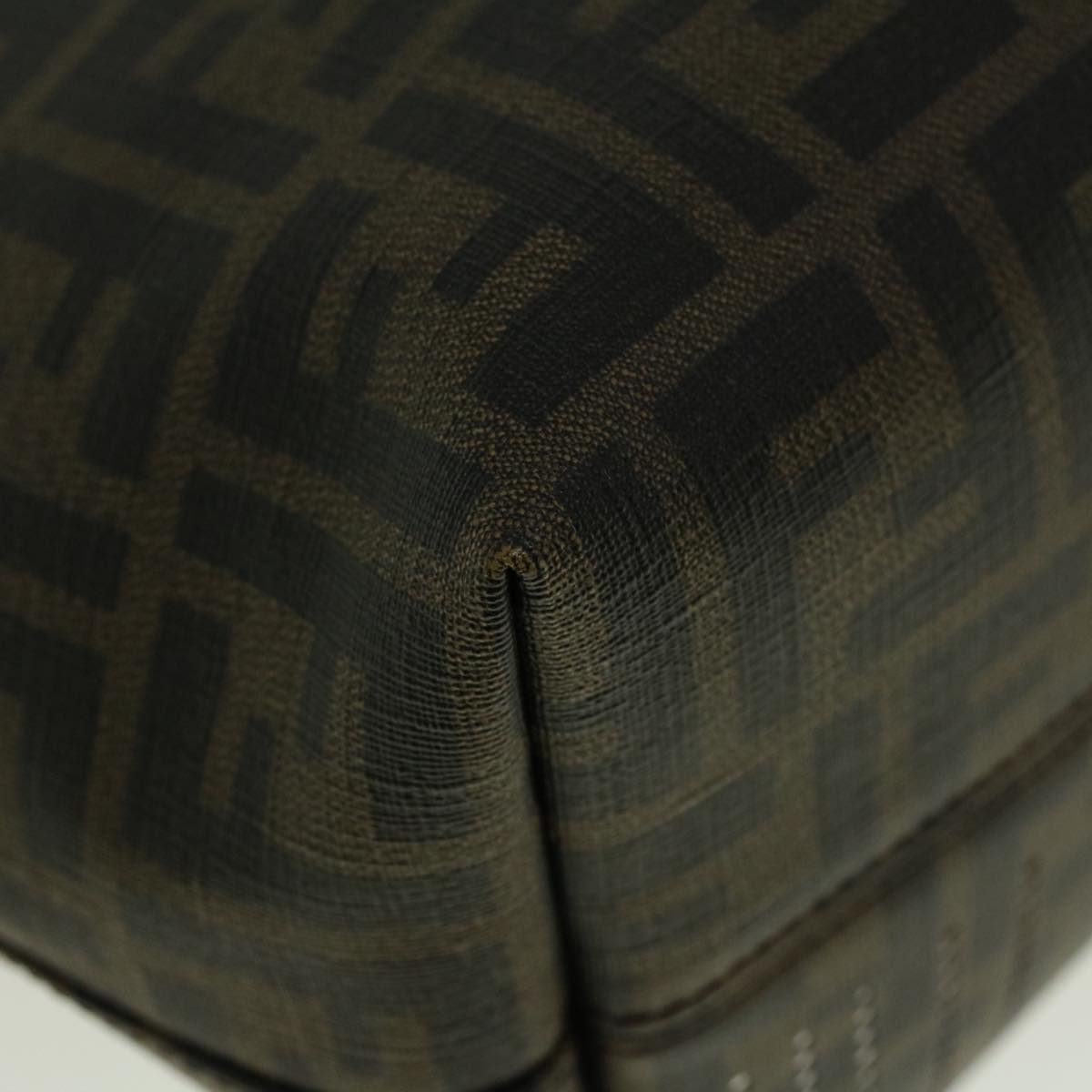 FENDI Zucca Canvas New York Tote Bag PVC Leather Brown Silver 58639