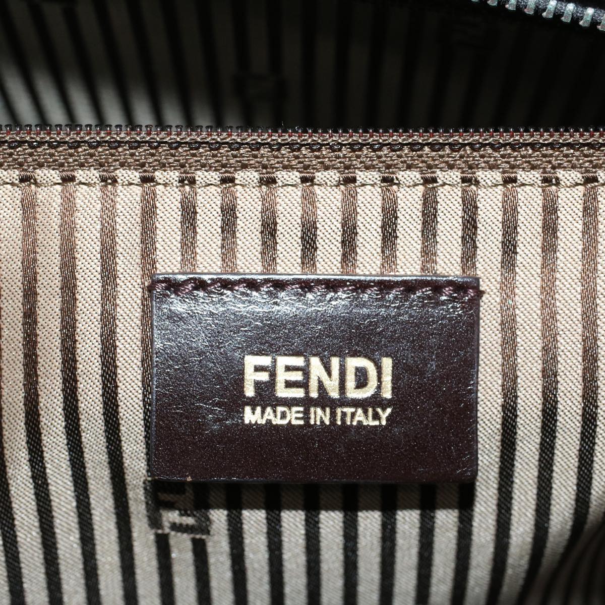 FENDI Zucca Canvas New York Tote Bag PVC Leather Brown Silver 58639