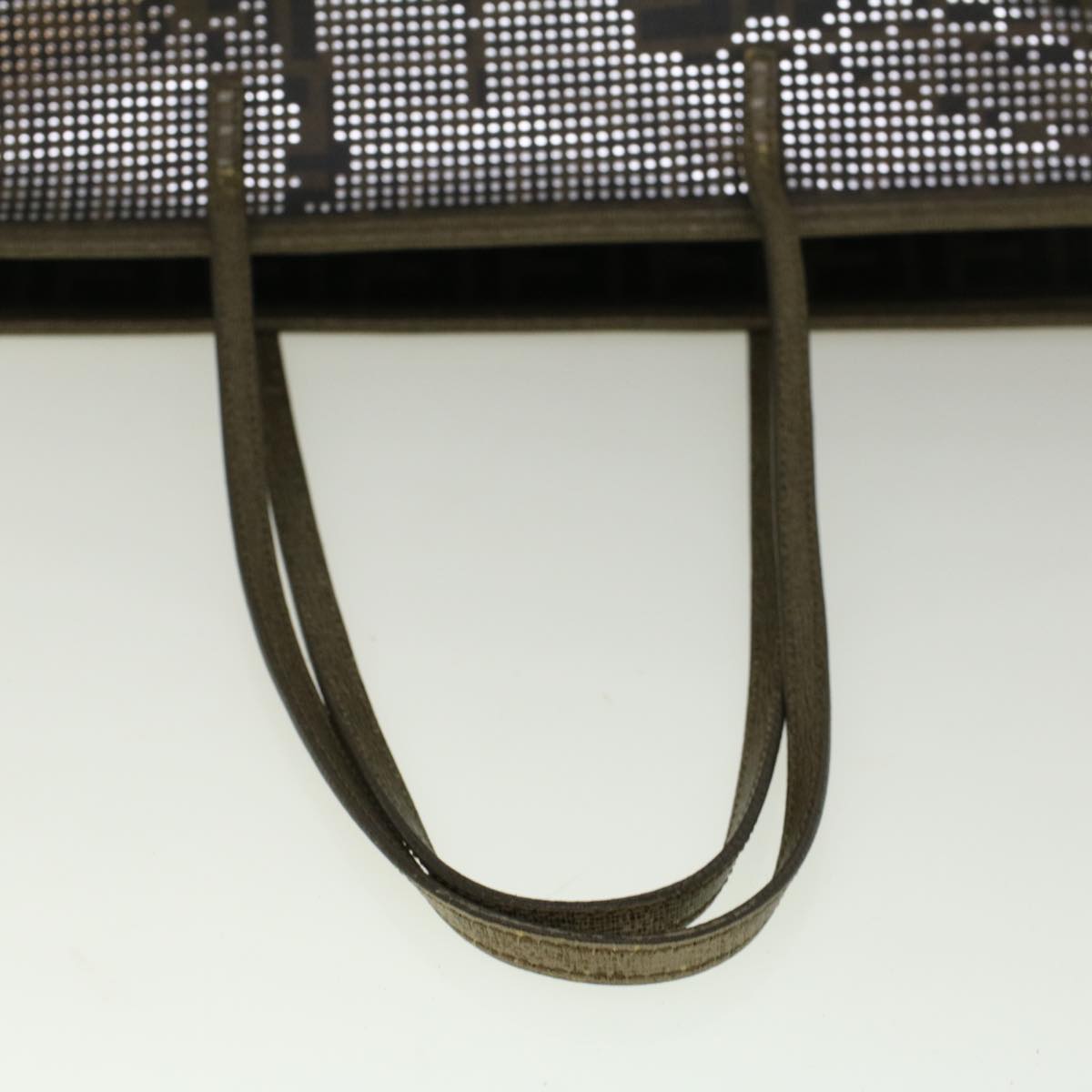 FENDI Zucca Canvas New York Tote Bag PVC Leather Brown Silver 58639