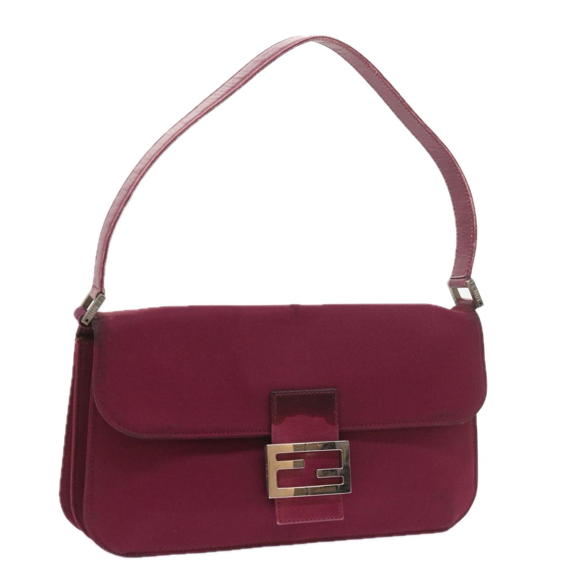 FENDI Mamma Baguette Shoulder Bag Nylon Bordeaux 58685